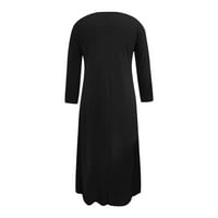 Xiuh Womens Casual Solid haljina Abaya Dugi rukav dreševi ispod haljine Wemens Plus Veličine haljine