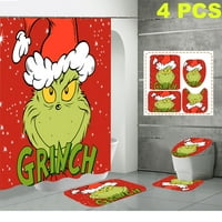 Grinch kupatilo za tuš za tuš Sretan božićni odmor Vodootporna zavjesa za tuširanje s kukama sa kukama