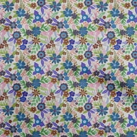 Onuone pamučna svila plava tkanina azijska cvjetna tkanina za šivanje tiskane ploče za obrtnog dvorišta