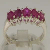 Engleski izrađen 9k bijelo zlato prirodno rubin ženski vječni prsten - veličine opcija - veličine 5,75