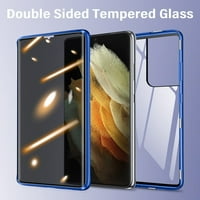 Anti Peep Magnetic Samsung Galaxy S Plus Case [srebrna] Dvostrana privatnost Kaljeno staklo Zaštita