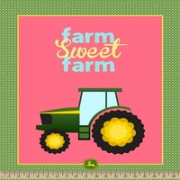 37 44 Panel Traktor John Deere Farms Farm Sweet Farm Plaid Multicolor Pamuk Tkanine ploče
