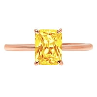 1. CT sjajan zračenje CLECT simulirani dijamant 18K ružičasto zlato pasijans prsten sz 10.25