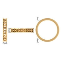 Moissitetni vječni prsten za žene - 2. CT - D-VS kvalitet, 14k žuto zlato, US 4.00