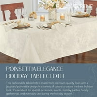 Elrene Home Fashions Poinsettia Elegance Jacquard Holiday Stolcloth, Dugub