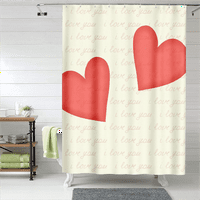 Bextsrack Valentinovo zavjese za tuširanje vole srce tiskano kupatilo za zavjese s kukama vodootporna