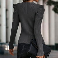Voncos Wines pulover Duks zazor casual-dugih rukava V izrez Plint Solid Boja lagani džemper za žene