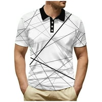 Muška golf majica Casual Sports V izrez rebrasti ovratnik kratki rukav modni casual solidne boje obične