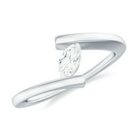 Zaručni prsten bypass u obliku lajskog u obliku markira, sterling srebrna, US 13.00