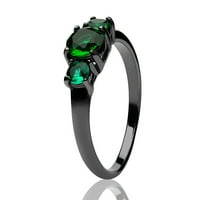 Smaragdni vjenčani prsten - Wedding Ring - Titanium Vjenčani prsten - Gunmetal prsten, 8.25