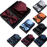 Muški set kravata, vjenčana poslovna kravata u boji, muške kravate i džepne kvadratne manžete set od