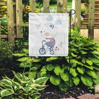 Medvjed slatkog jahanja bicikl tricikl dijete dječje grafičko bašte zastava za zastavu Baner kuće