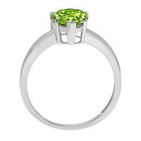 2.0ct kruška rez zeleni prirodni peridot 18k bijelo zlatni godišnjica za angažman prsten veličine 7.75