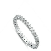 Bijeli CZ kruški suzarci vječni stezanje prstenaster Sterling Srebrna traka nakita ženske veličine 4