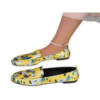 Leuncero stanovi za žene cvjetne ravne cipele klizanje na casual cipelama dnevno comfort lančani okrugli