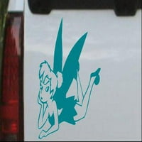 Tinkerbell Polaganje automobila ili kamiona prozor za naljepnicu za laptop za laptop TURQUOZE BLUE 3IN