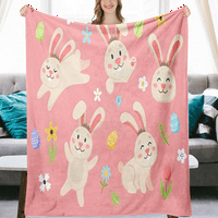 Christian Rabbit jaja baca pokrivač kauč na kauč za dnevni boravak Fluffy Flannel klima uređaj pokrivači i pokloni bacaju pokrivač za djecu za odrasle žene