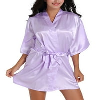 Žene Robe Kimono Sleep odjeća Satin CartRobe Noćna odjeća Pajama Dress Breadesmaid Nightgowns Light