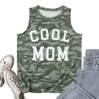 Ženski tenk Najbolji majice bez rukava Camo Cool Mama Army Green Boja Veličina XL