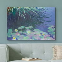 Platno Print Wall Art Vodeni ljiljani sa travom odraz Claude Monet Nature Ilustracije Likoplovni ukrasni