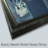 Imena Božja matted crnarna ukrašena uokvirena umjetnička print od mahovine, tara