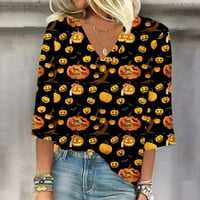 Neodoljiva ponuda Halloween Party Bluzes Ženska majica Bluza Ležerne prilike labave majice Print V Tors