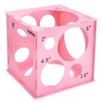 Auihiay rupe plastični balon Sizer Bo kocka, ružičasti alat za mjerenje balona za ružičaste