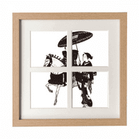 Japan Ženski jahački skici za skicanje konja Frame Wall Stollop Display Otvori Slika