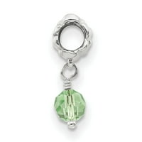 Mia Diamonds Solid Sterling Srebrna refleksija Green Swarovski kristalno vise perle
