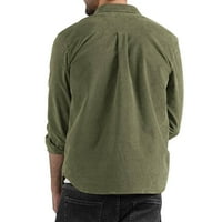 Puntoco Plus Veličina dugih rukava za muškarce odricanje dugih rukava Čvrsti džep Cardigan majica majica Zelena 6