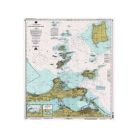 Vintage karta povijesnih ostrva u, jezeru Erie nautička karta OH Vintage Karta Likovna reprodukcija
