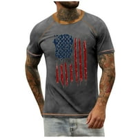 Feterrnal muške majice Raglan Vintage kratki rukav za neovisnost na kratkim rukavima tiskani top košulje za muškarce
