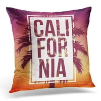 Tekst Kalifornija sa palmom i za poklopac jastuka od jastuka od drveća