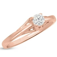 Superjeweler Diamond Solitaire Remise Prsten u ruži Gold za žene