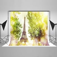 Hellodecor poliester tkanina 7x5ft svijetla Eiffelov kula Fotografija pozadina foto kabine