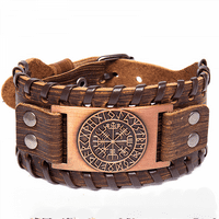 Rush Muška kožna narukvica, Viking Compass narukvica nakit od talismanskih banglanja Nordic Runes Celtic