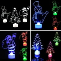 Noćna svjetlost Božićne LED akrilne svjetlosne svjetiljke Rasvjetna plastika Santa Claus Božićno drvce