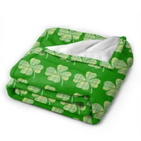 Plastirani zeleni šamrocks bacajte pokrivač, flaffy mekani ugodan pokrivač Flannel plišani mikrofiber