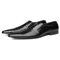 Sanviglor Muškarci Oxfords Square TOE Loafers Formalne haljine cipele ured sjajnog ne klizanja Udobnost