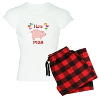 Cafepress - Volim svinje - ženska svjetlo pidžama