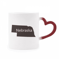 Nebraska Amerika SAD Karta Outline Toplotna osjetljiva krila crvena boja Promjena kamena za kamenbere