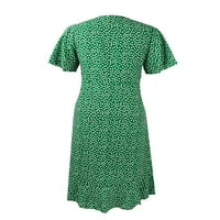 Žene plus veličina cvjetna V-izrez nepravilna visoka čipka u obliku struka up zamotavanje suknje casual
