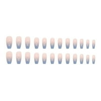 Duga lažna nokti ružičasta plava gradijent trajna naljepnica za žene za žene
