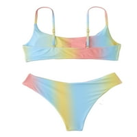 Eyicmarn Žene Ljetni bikini, gradijentne boje podstavljene vrhove + Garderi s niskim strukom kupaći