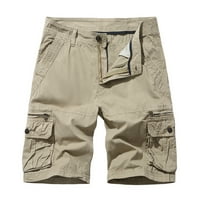 Lenago muške plus veličine teretni kratke hlače Ležerne čiste boje na otvorenom Pocket plaža Radni pantalona