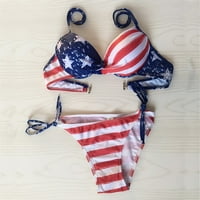 Žene kupaćih kostimi Žene Američka zastava Četvrto jula Dvije bikinije kupalice za cipele