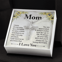 Mama - uvek ćeš biti - majčin dan, Božić, poklon od sina, CZ križna ogrlica za žene, ženke
