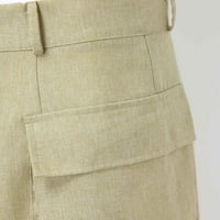 Muške opruge Ljetne casual hlače pamučne posteljine sportske hlače hlače hlače s džepovima muškarci