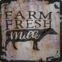 Zidna potpis Farm Svježe mlijeko Kravlje uzgoj stoke životinje Zemlja Životni ukrasni umjetnički zidni