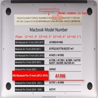 Kaishek kompatibilan stari MacBook Pro 15 Slučaj rela. Model A1398, plastična kućišta tvrdog školjke